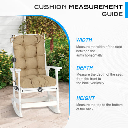 Tufted Outdoor High Back Chair Cushions Patio Replacement Cushion, Brown - Aoodor 