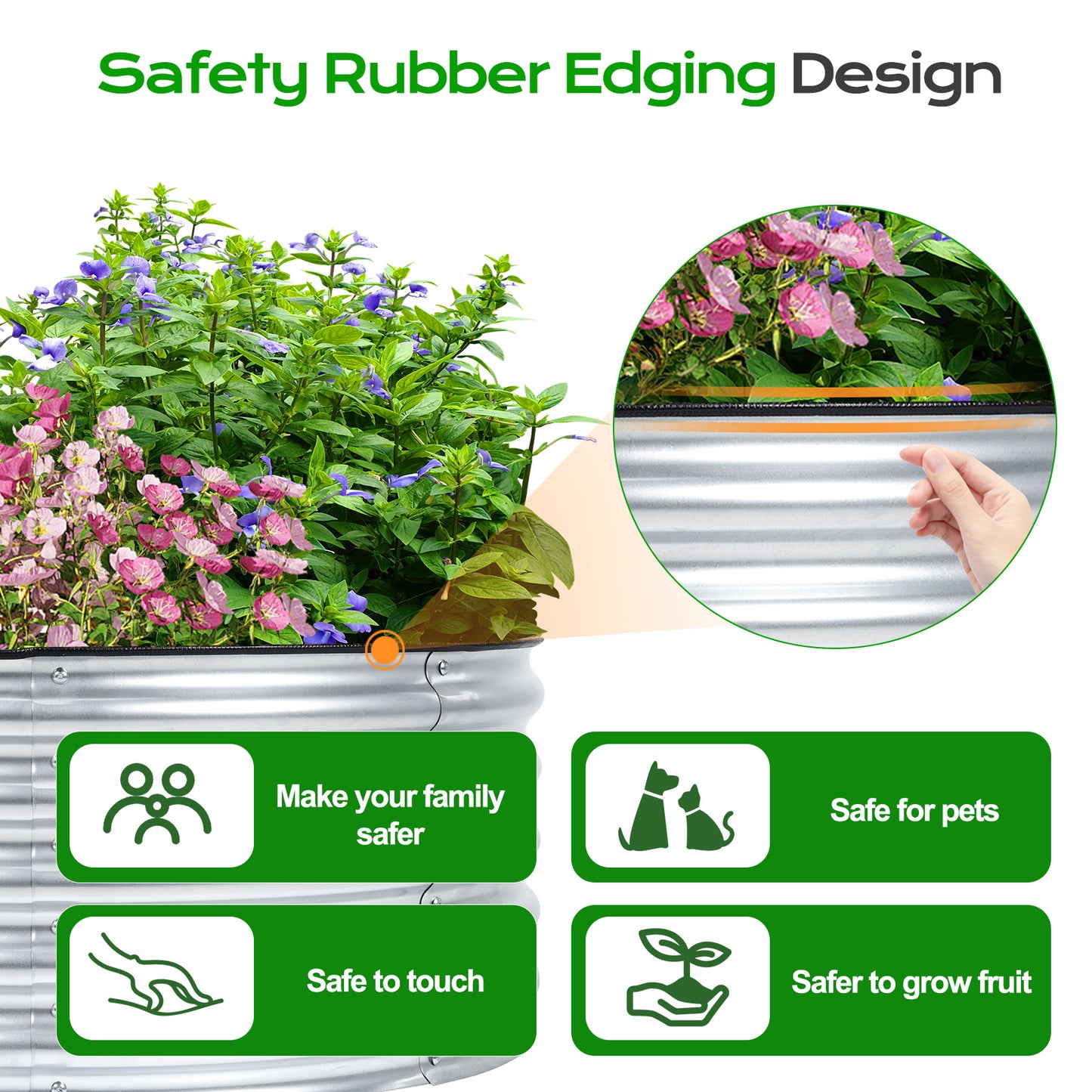 17" Tall 42" Metal Raised Garden Bed Kit