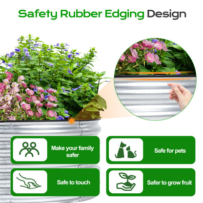 17" Tall 42" Metal Raised Garden Bed Kit