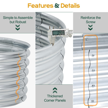 17" Tall Galvanized Raised Garden Bed Kit - 63"x31.5"