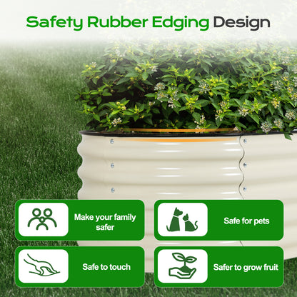 17" Tall 9-In-1 Modular Oval Metal Raised Garden Bed Kit - 89"x18"