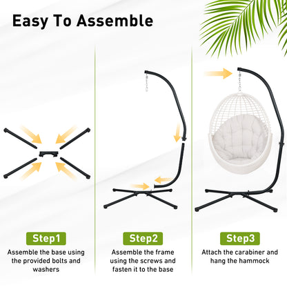 Hammock Steel Stand Only C-Stand - 300 Pound Capacity - Aoodor 