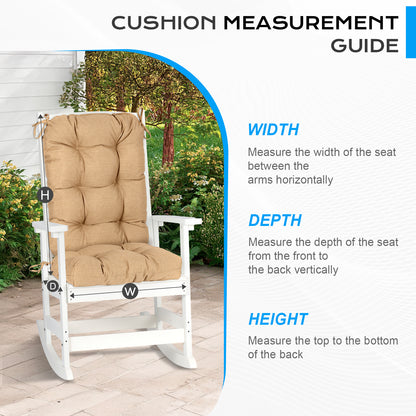 Tufted Outdoor High Back Chair Cushions Patio Replacement Cushion, Brown