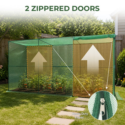 12x4x6 ft. Crop Cage Plant Protection Netting Tent with Zipper Doors