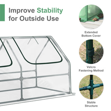 4x2x2 ft. Mini Greenhouse with Zipper Doors, Water Resistant & UV Protected - Aoodor 