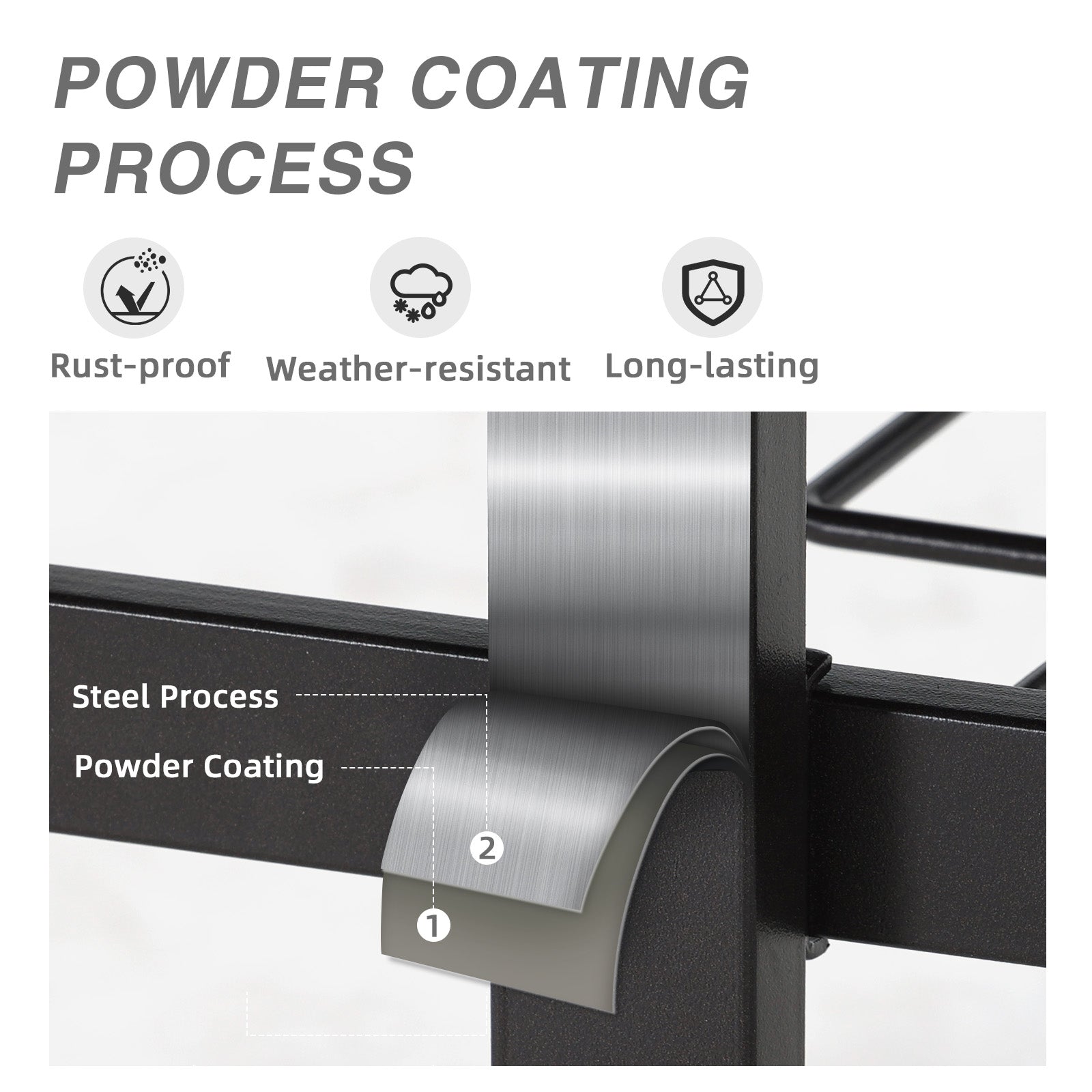 59x38 inch Patio Dining Table for 6 People, Metal Outdoor Table with Adjustable Umbrella Hole - Aoodor 