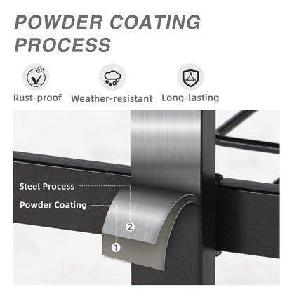 59x38 inch Patio Dining Table for 6 People, Metal Outdoor Table with Adjustable Umbrella Hole - Aoodor 