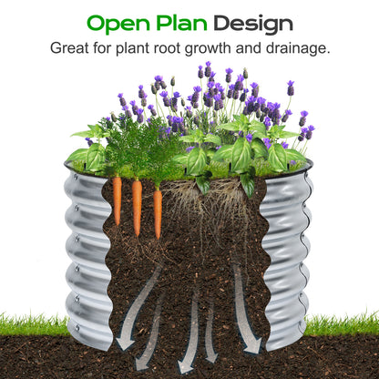 2-Pack 17" Tall 24" Metal Raised Garden Bed Kit
