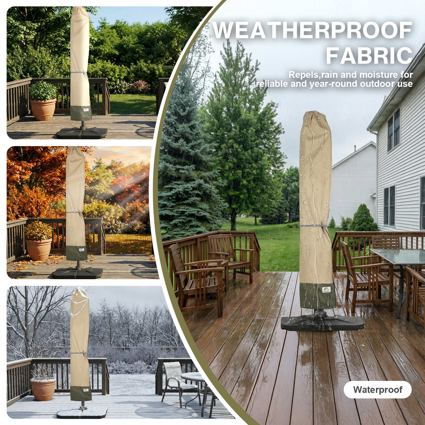 Patio Umbrella Cover for 7-10ft Cantilever Umbrella