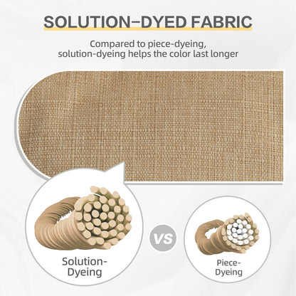 Outdoor High Back Tufted Adirondack Chair Cushion, Patio Rocking Chair Cushions with Ties, Set of 2, Brown - Aoodor 