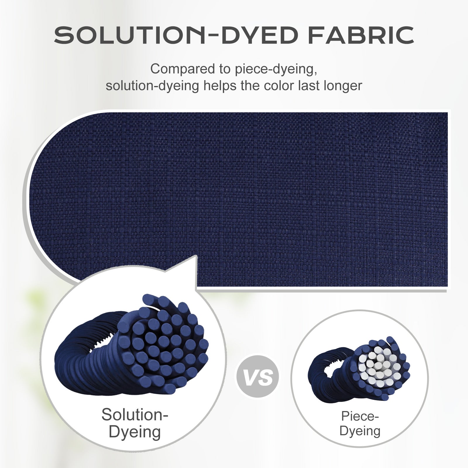 Tufted Outdoor High Back Rocking Chair Cushion Set of 2, Dark Blue - Aoodor 