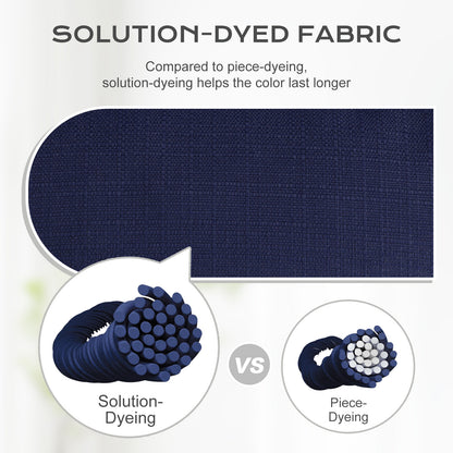 Tufted Outdoor High Back Rocking Chair Cushion Set of 2, Dark Blue - Aoodor 