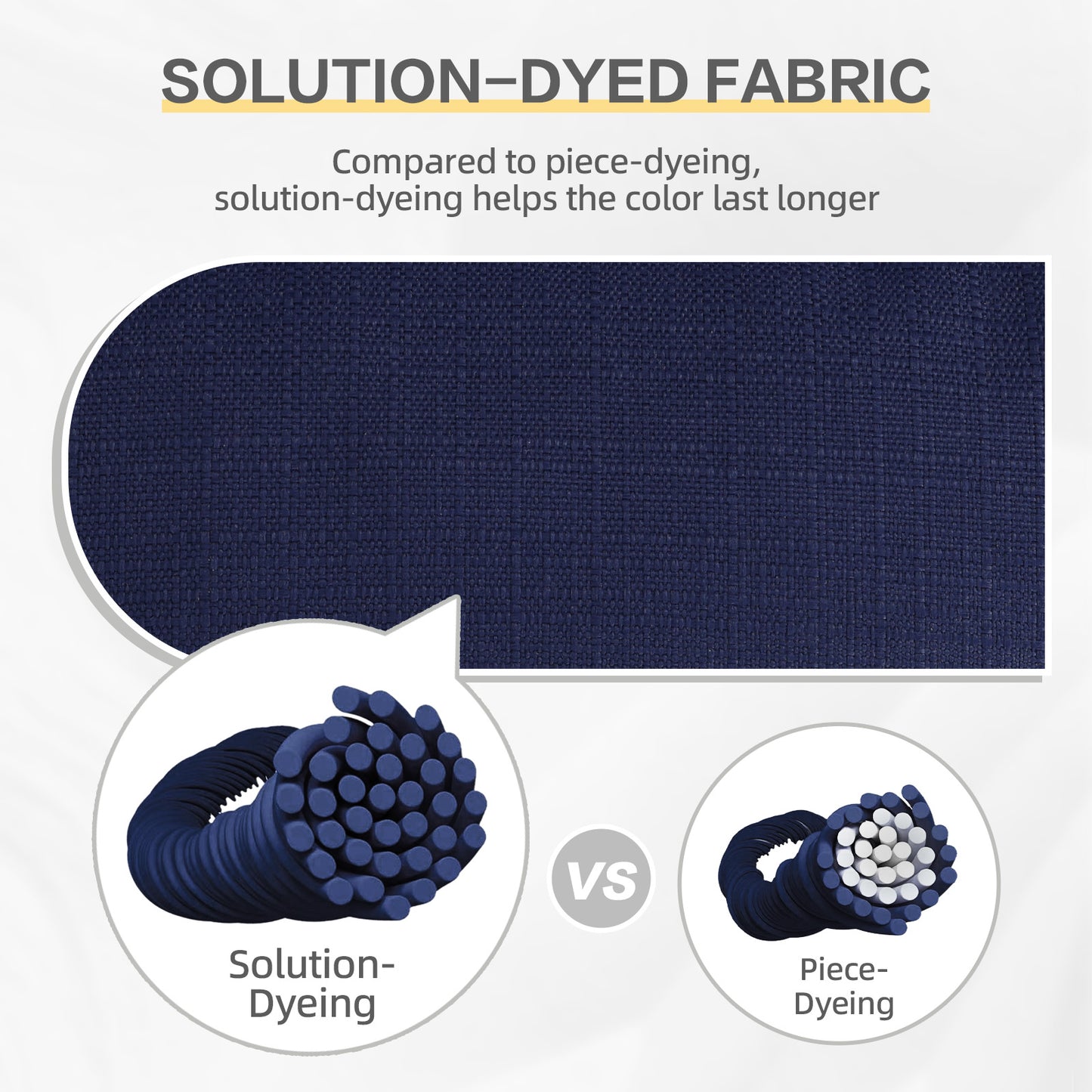 Outdoor High Back Tufted Adirondack Chair Cushion, Patio Rocking Chair Cushions with Ties, Set of 2, Dark Blue - Aoodor 