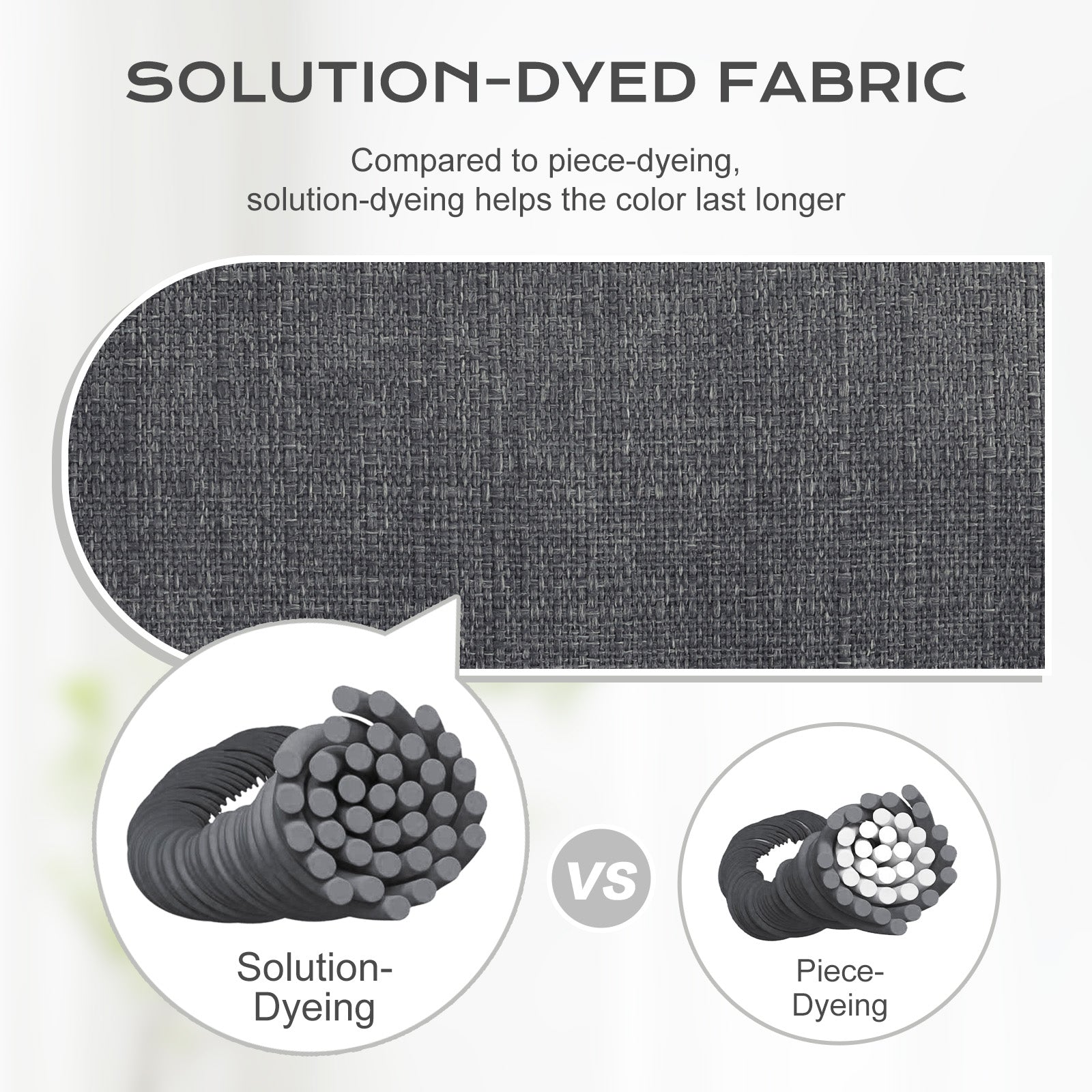 Tufted Outdoor High Back Rocking Chair Cushion Set of 2, Dark Grey - Aoodor 