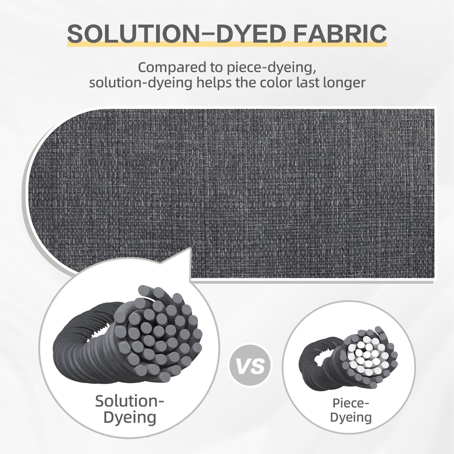 Outdoor High Back Tufted Adirondack Chair Cushion, Patio Rocking Chair Cushions with Ties, Set of 2, Dark Gray - Aoodor 