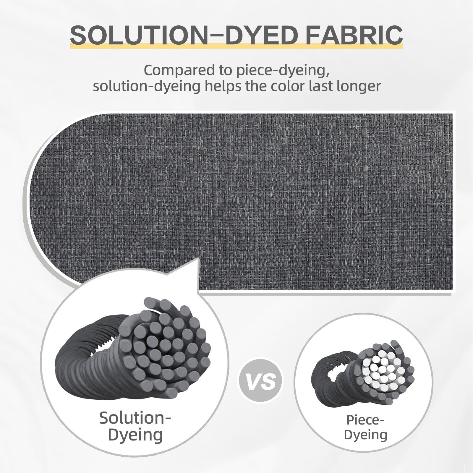 Outdoor High Back Tufted Adirondack Chair Cushion, Patio Rocking Chair Cushions with Ties, Set of 2, Dark Gray - Aoodor 