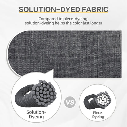 Outdoor High Back Tufted Adirondack Chair Cushion, Patio Rocking Chair Cushions with Ties, Set of 2, Dark Gray - Aoodor 