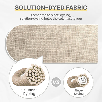 Outdoor High Back Tufted Adirondack Chair Cushion, Patio Rocking Chair Cushions with Ties, Set of 2, Khaki - Aoodor 