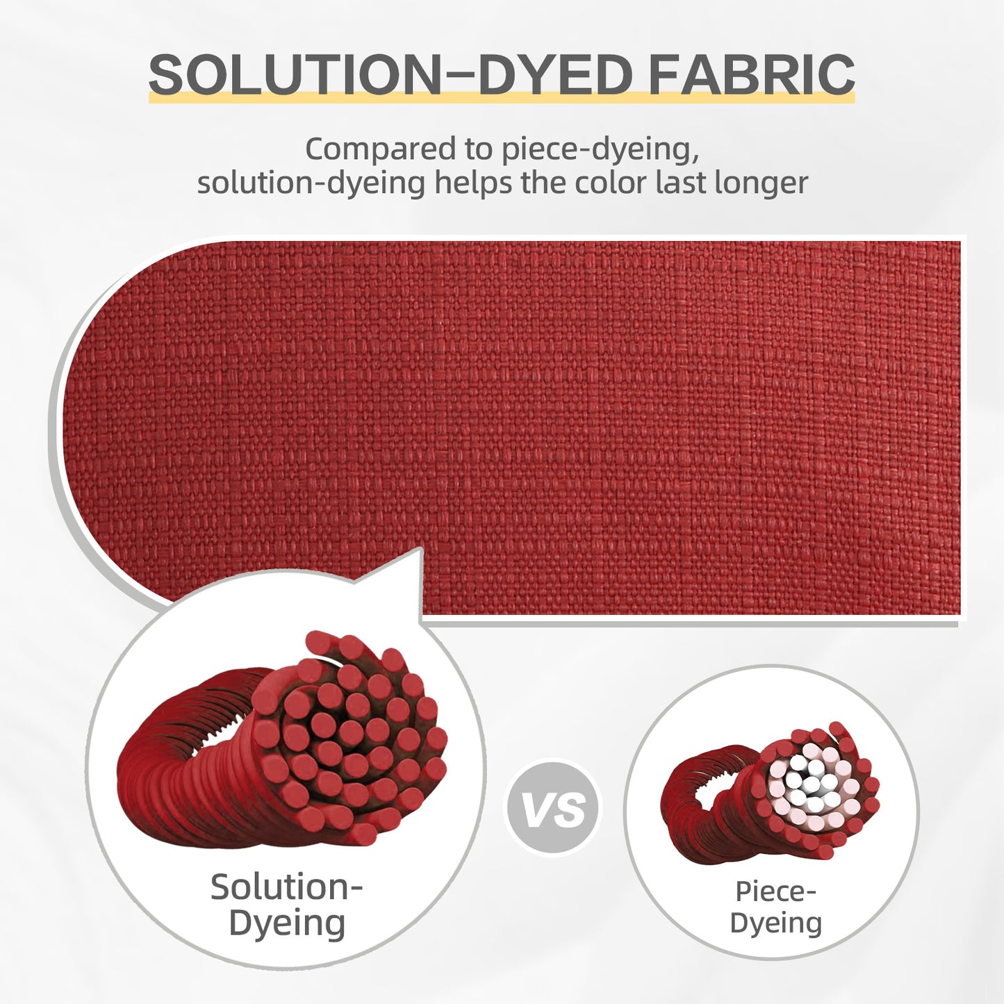 Outdoor High Back Tufted Adirondack Chair Cushion, Patio Rocking Chair Cushions with Ties, Set of 2, Red - Aoodor 