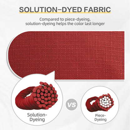 Outdoor High Back Tufted Adirondack Chair Cushion, Patio Rocking Chair Cushions with Ties, Set of 2, Red - Aoodor 