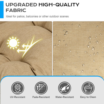 Tufted Outdoor High Back Chair Cushions Patio Replacement Cushion, Brown - Aoodor 