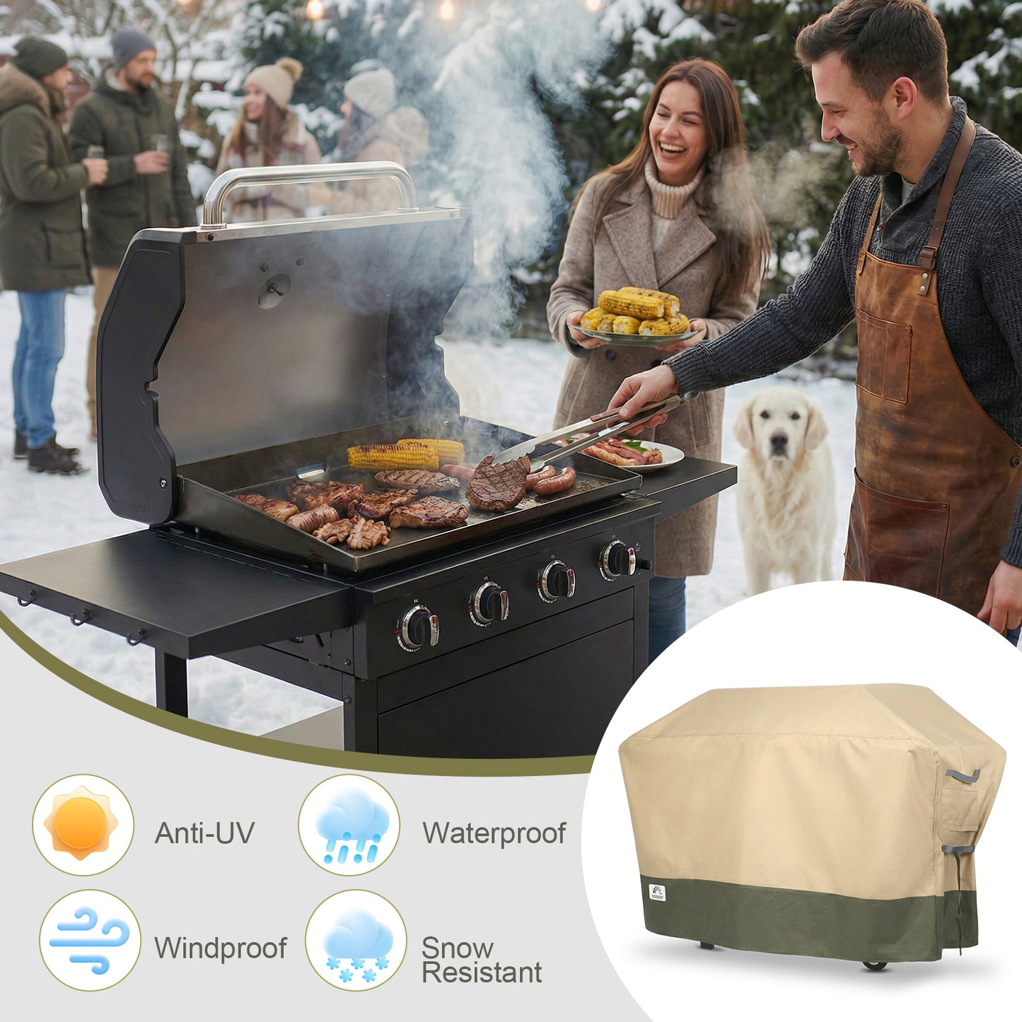 Outdoor BBQ Flat Top Grill Cover