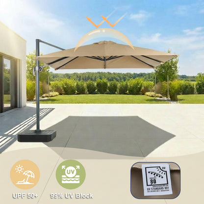 10x10 ft. Cantilever Umbrella Replacement Canopy for 8 Ribs Square Offset Umbrella
