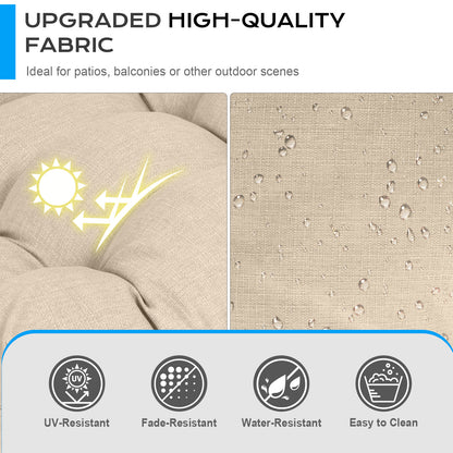 Tufted Outdoor High Back Chair Cushions Patio Rocking Pads for Furniture, Khaki - Aoodor 