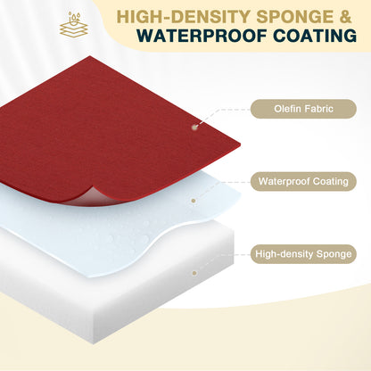 46x18x3 inch Patio Bench Cushion - Wine Red - Aoodor 