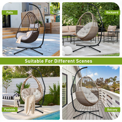 Hammock Steel Stand Only C-Stand - 300 Pound Capacity - Aoodor 