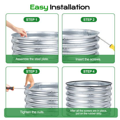 2-Pack 17" Tall 24" Metal Raised Garden Bed Kit