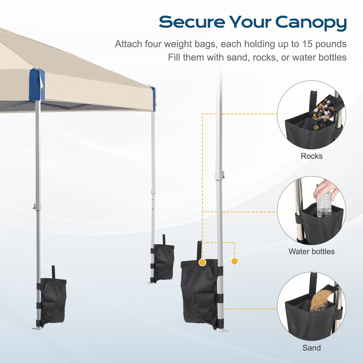 10x10/12x12 ft. Pop Up Canopy Tent with Roller Bag