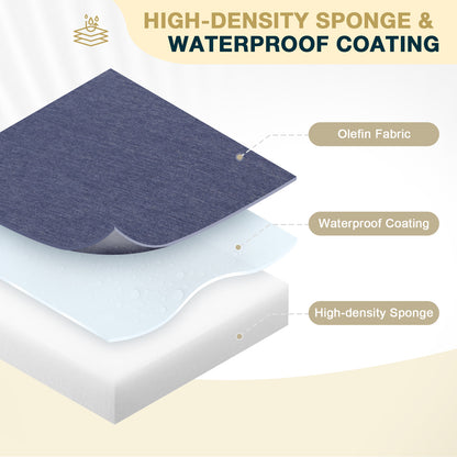 46x18x3 inch Patio Bench Cushion - Dark Blue - Aoodor 