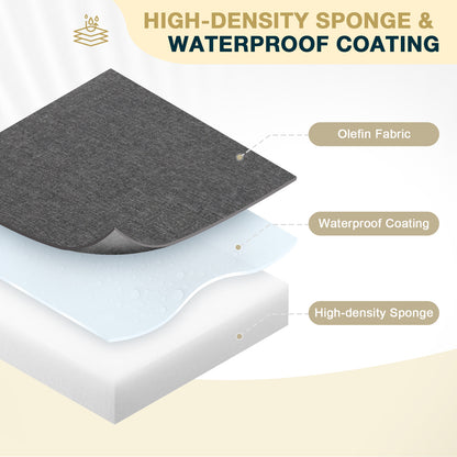 46x18x3 inch Patio Bench Cushion - Charcoal - Aoodor 