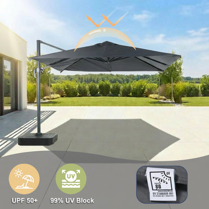 10x10 ft. Cantilever Umbrella Replacement Canopy for 8 Ribs Square Offset Umbrella