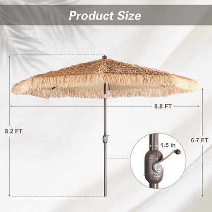 Patio Umbrella Thatched Outdoor Umbrella (No Base) - Aoodor 