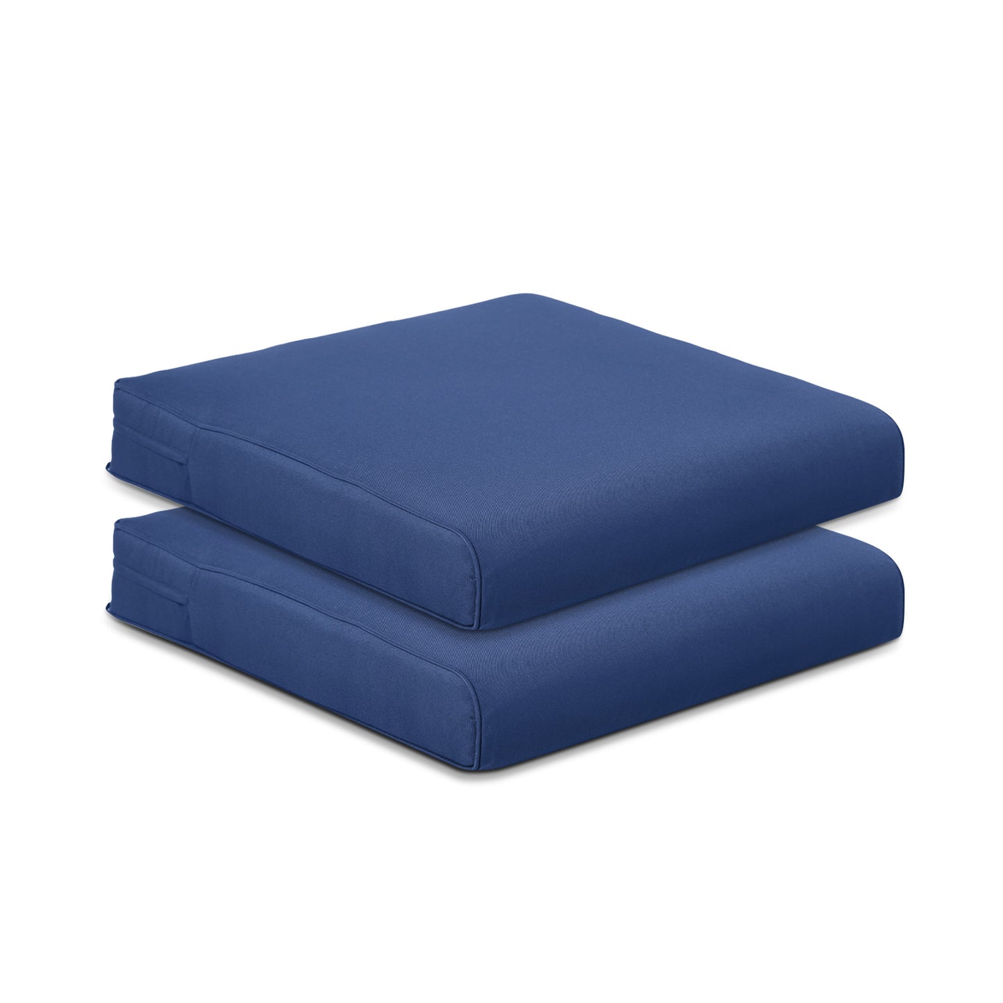 Outdoor Chair Cushion , Removable Cover with Hidden Zipper, Adaptable Secure Ties - Navy Blue