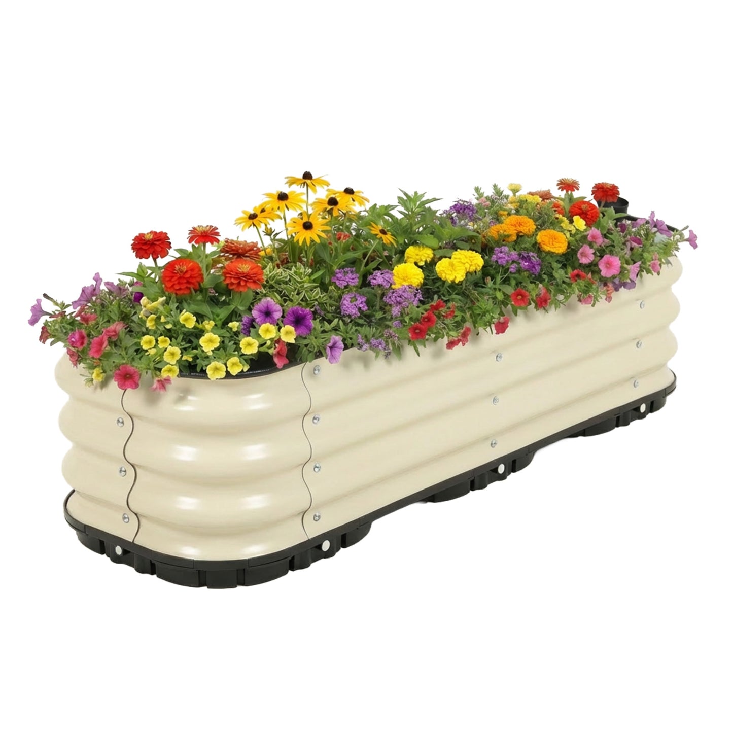 11" Tall Galvanized Raised Garden Bed, Self-Watering Planter Box - 47"x16.5"