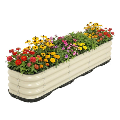 11" Tall Galvanized Raised Garden Bed, Self-Watering Planter Box - 63"x16.5"