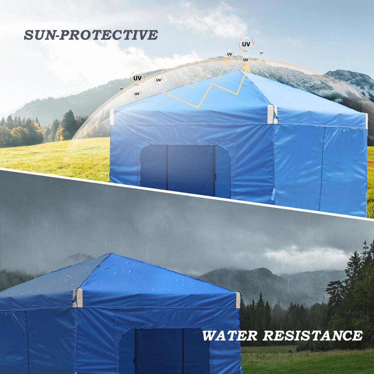 10x10/12x12 ft. Pop Up Canopy Tent with Curtain and Roller Bag - Aoodor 