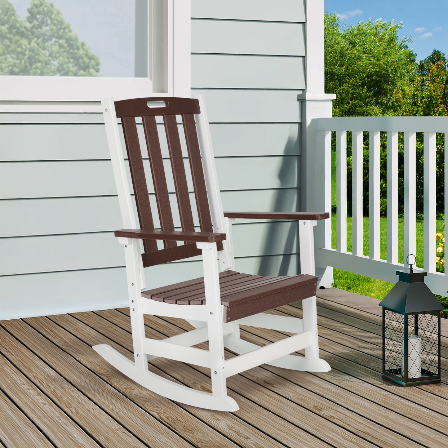 Outdoor Rocking Chair, Ergonomic HDPE Rockers with All-Weather Design - Aoodor 
