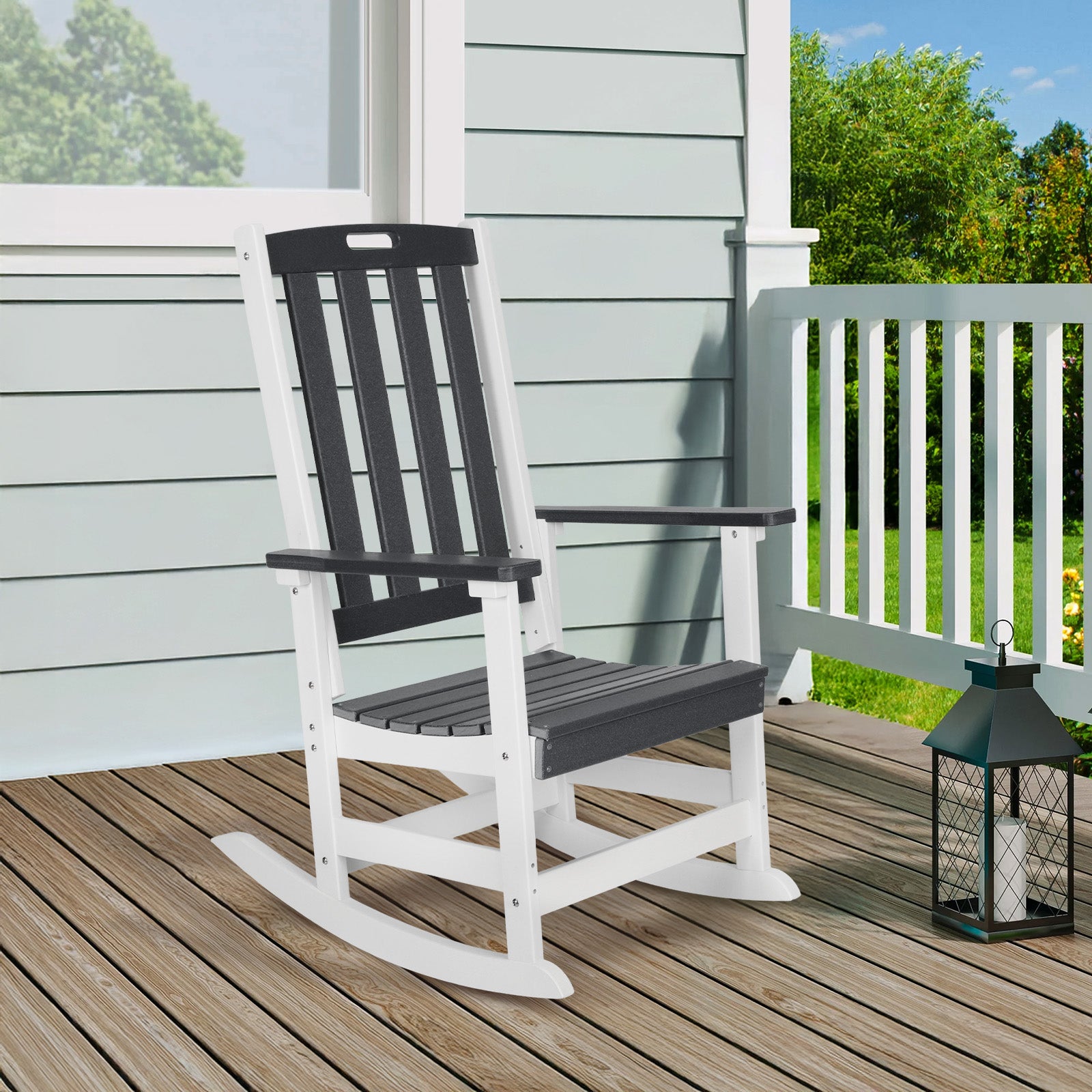 Outdoor Rocking Chair, Ergonomic HDPE Rockers with All-Weather Design - Aoodor 