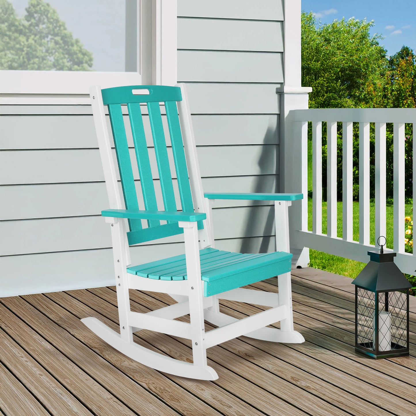 Outdoor Rocking Chair, Ergonomic HDPE Rockers with All-Weather Design - Aoodor 
