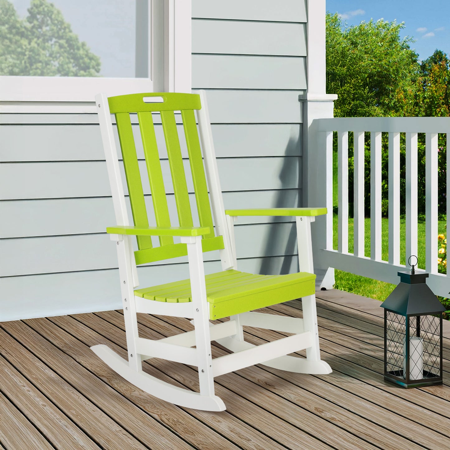 Outdoor Rocking Chair, Ergonomic HDPE Rockers with All-Weather Design - Aoodor 