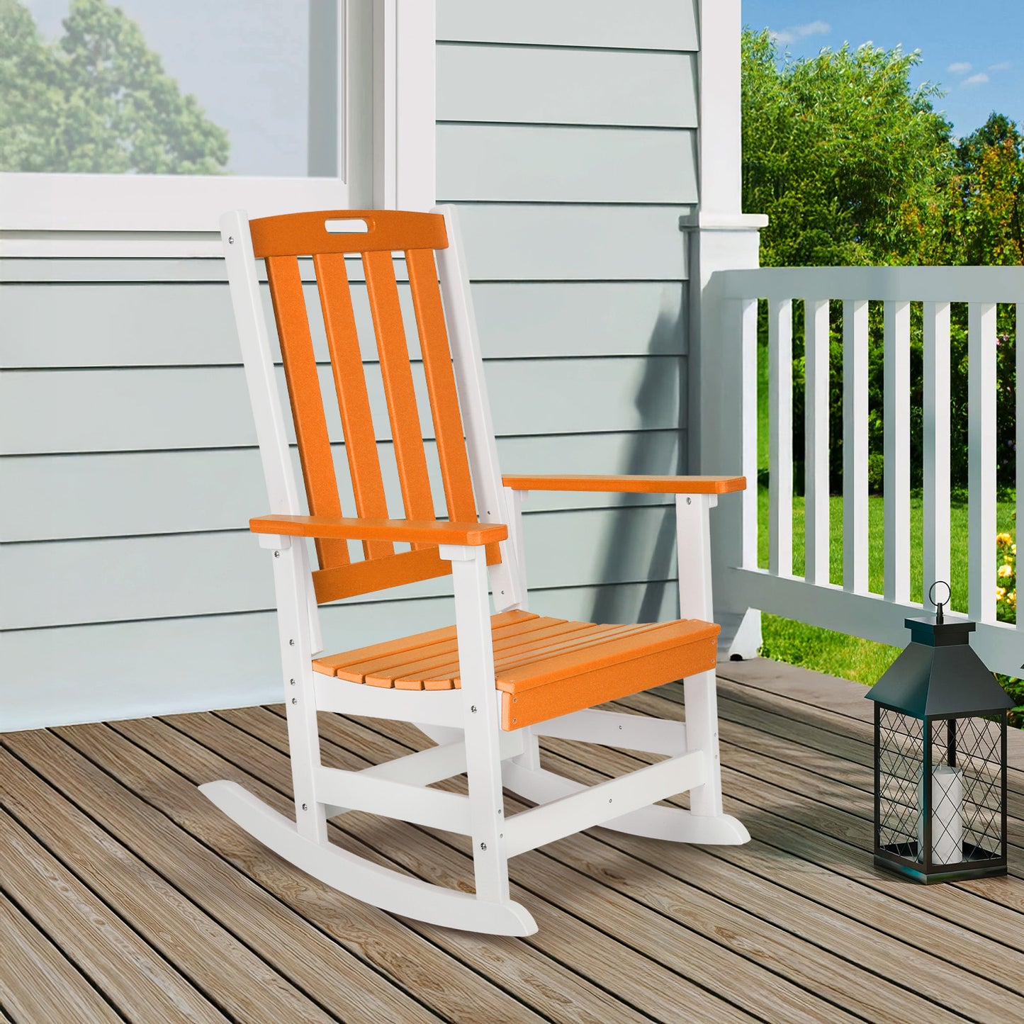 Outdoor Rocking Chair, Ergonomic HDPE Rockers with All-Weather Design - Aoodor 