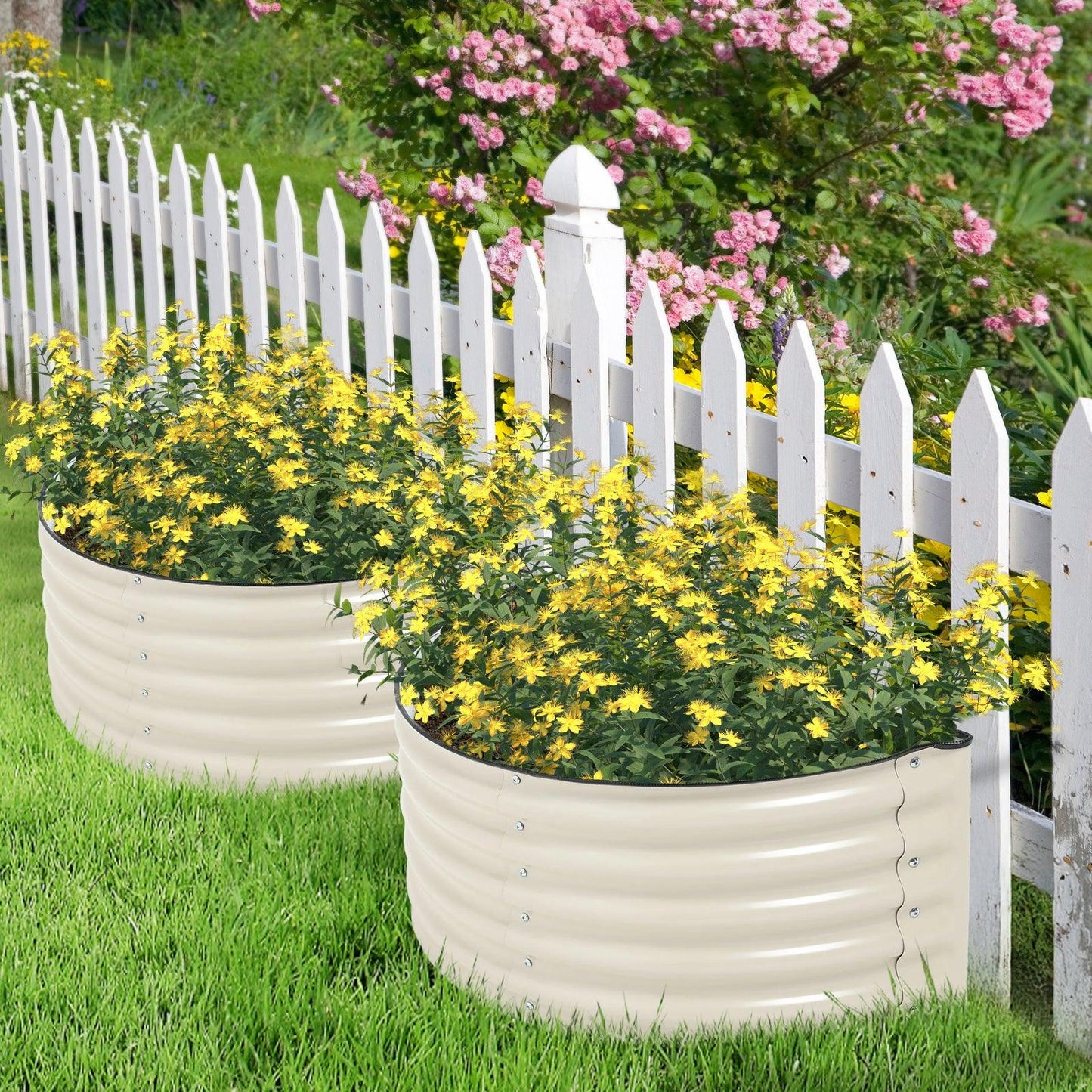 42x24x17 inch Metal Raised Garden Bed, Outdoor Garden Planter Box - Set of 2 - Aoodor 