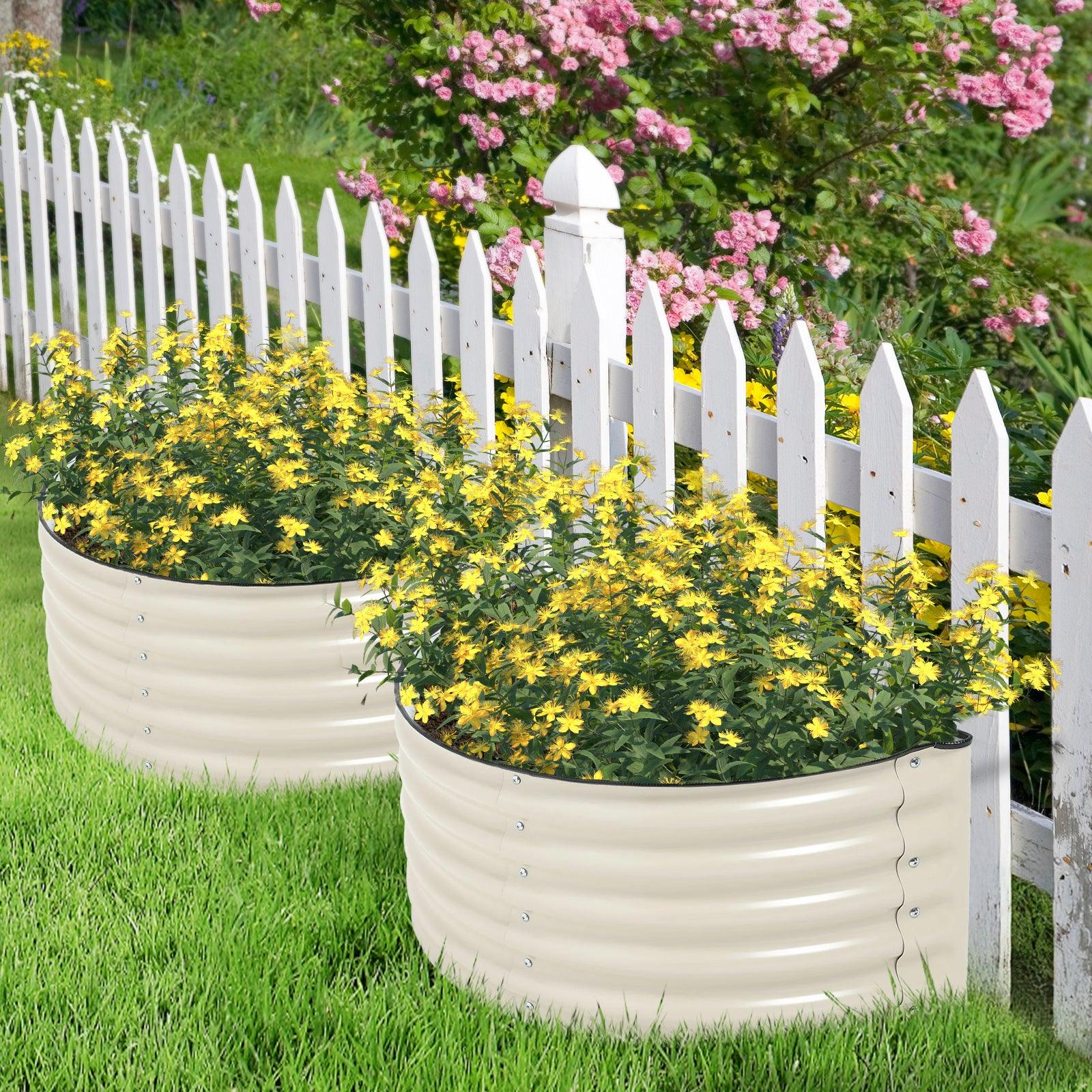 42x24x17 inch Metal Raised Garden Bed, Outdoor Garden Planter Box - Set of 2 - Aoodor 