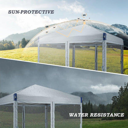 10x10/12x12 ft. Pop Up Canopy Tent with Removable Mesh Sidewalls - Aoodor 