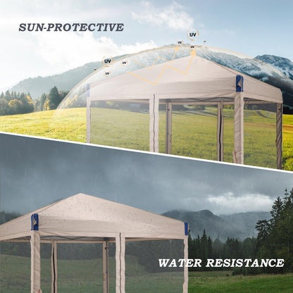 10x10/12x12 ft. Pop Up Canopy Tent with Removable Mesh Sidewalls - Aoodor 