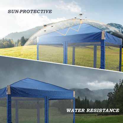10x10/12x12 ft. Pop Up Canopy Tent with Removable Mesh Sidewalls - Aoodor 